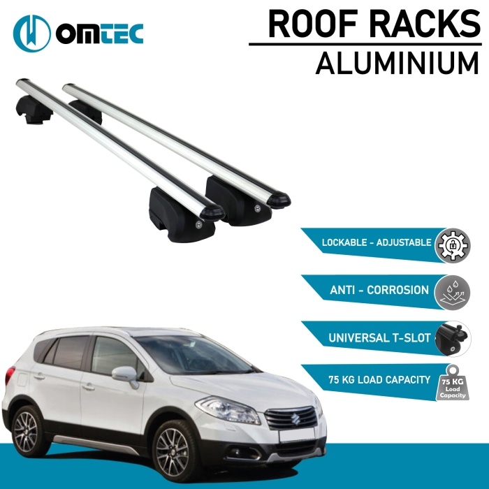 Bare Transversale Suzuki Sx4 S-Cross [2013 ->] Omtec Aluminiu - Argintiu - imagine 2