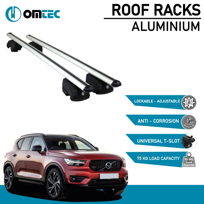 Bare Transversale Volvo Xc40 [2018 ->] Omtec Aluminiu - Argintiu - imagine 2