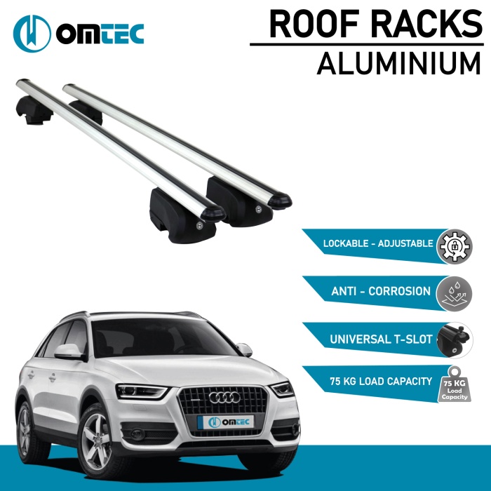 Bare Transversale Audi Q3 [2011-2018] Omtec Aluminiu - Argintiu - imagine 2