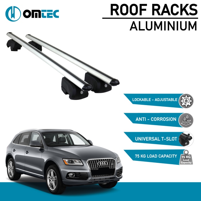 Bare Transversale Audi Q5 [2017 ->] Omtec Aluminiu - Argintiu - imagine 2
