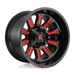 Janta aliaj Fuel 1PC D621 HARDLINE 20X10 5x139.7 / 5x150 GLOSS BLACK RED TINTED CLEAR ET -18 CB 110.1 D62120007047