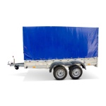 Remorca auto 750kg cu prelata & dublu ax REPO QED 3100 x 1600 x 1500 mm