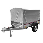 Remorca auto 750 Kg basculabila REPO DRS cu prelata 2000 x 1050 x 1200 mm