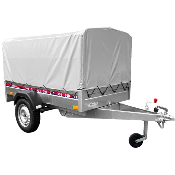 Remorca auto 750 Kg basculabila REPO DRS cu prelata 2000 x 1050 x 1200 mm - imagine 3