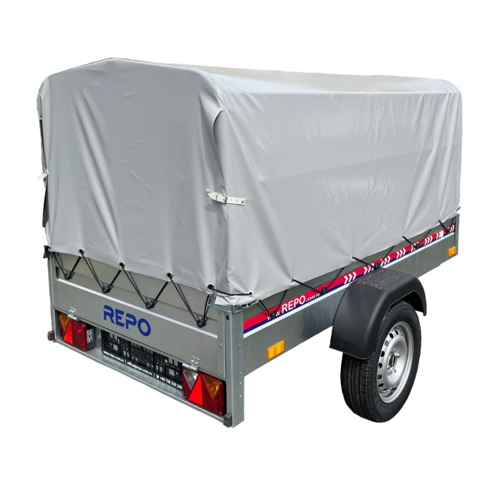 Remorca auto 750 Kg basculabila REPO DRS cu prelata 2000 x 1050 x 1200 mm - imagine 2