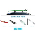 Roof Bar Pad L (85 cm) – Set 2 bucăți cu chingi cu cataramă de fixare (3 m) - imagine 4