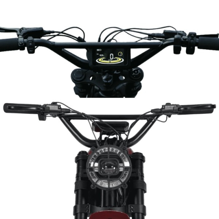 bicicleta electrica cu Ape Ryder Gibbon Fiery Red ghidon, far , display