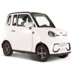 Kuba Q-EN Albă – mașină electrică fără permis 25 km/h, vedere față lateral