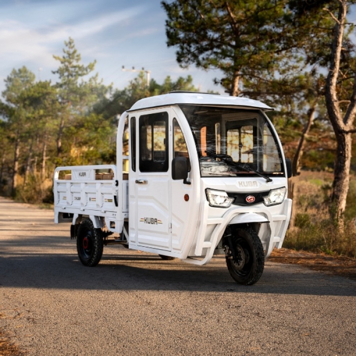Triciclu electric cargo fără permis Kuba E-Kamyonet 25km/h Cabină 406kg - imagine 2