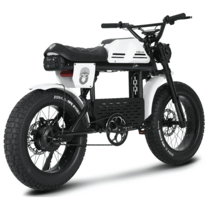 detaliu bicicleta electrica Ape Ryder Gibbon Pure White cu display LCD