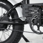 Bicicletă electrică fat bike 20 inch Ape Ryder Gibbon Pure White, 250W, 48V 20Ah, 25 km/h, autonomie 70 km, display LCD - imagine 5