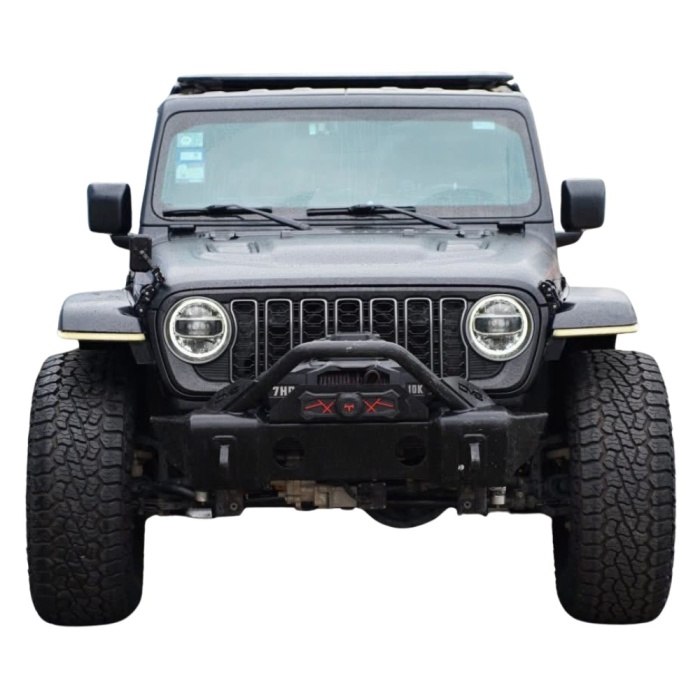 Troliu electric T-Max ForceView Titan 13000 lbs cu cablu Plasma premium montat pe bara Jeep Wrangler JL