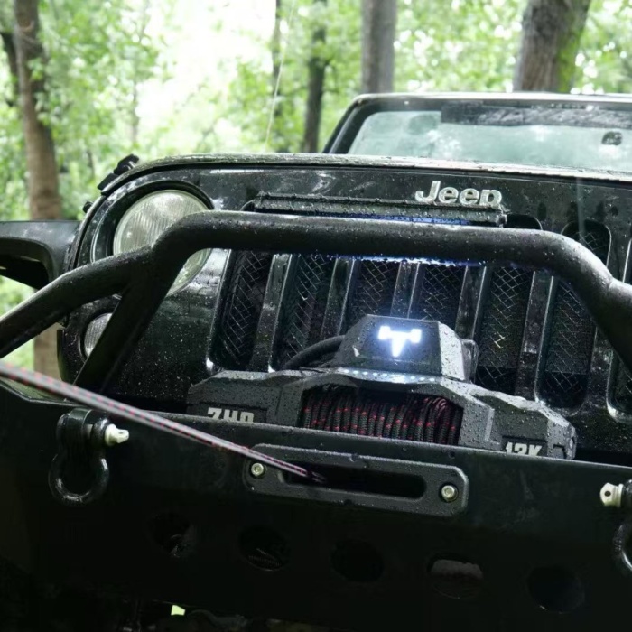 Troliu electric 12V T-Max ForceView Titan FVT 13000lbs (5897 kg) cablu Plasma, telecomandă Wireless Sistem LED indicare forță timp real - imagine 16