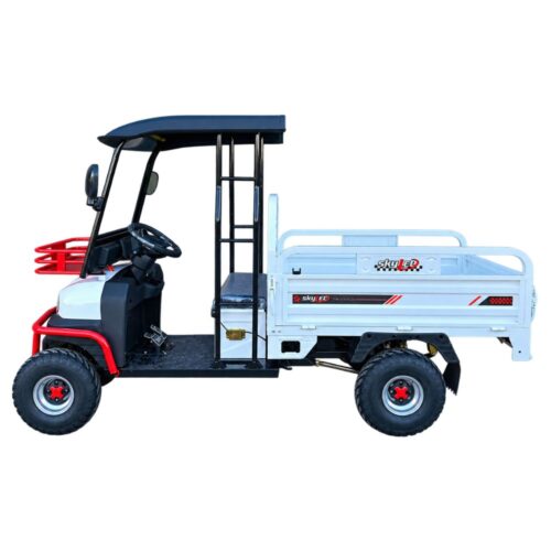 Camionetă electrică fără permis Skyjet VIP Cargo 25km/h 3000W litiu 98km 2 locuri alb - imagine 2