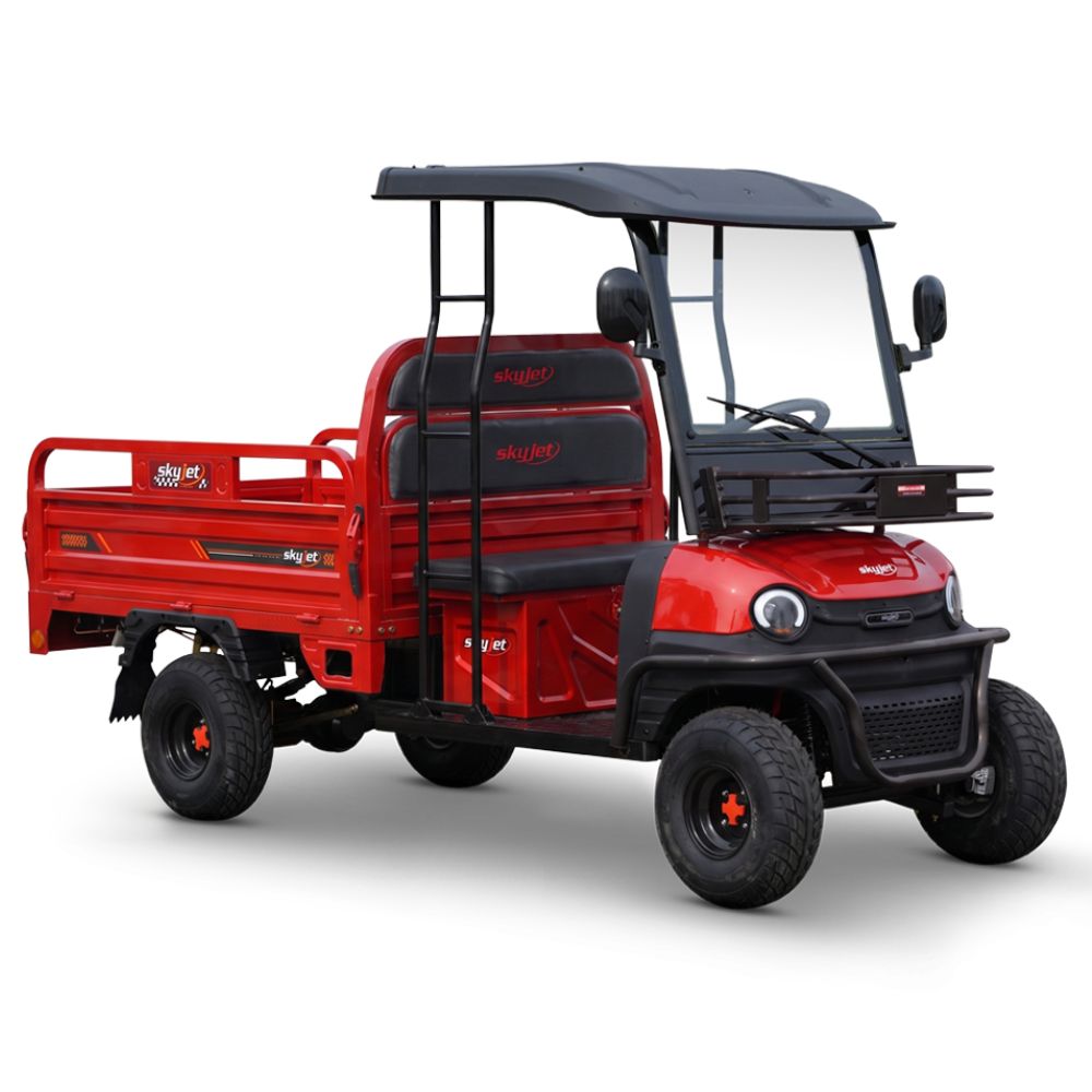 camioneta electrica skyjet vip cargo rosu Camionetă electrică fără permis Skyjet VIP Cargo 25km/h 3000W litiu 98km 2 locuri roșu - imagine 1