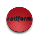 Capac central Rotiform snap-in 60 mm roșu cu logo negru 1003-40RB