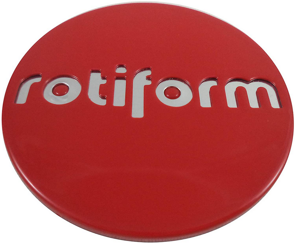Capac central Rotiform snap-in 60 mm roșu cu logo crom 1003-40RC