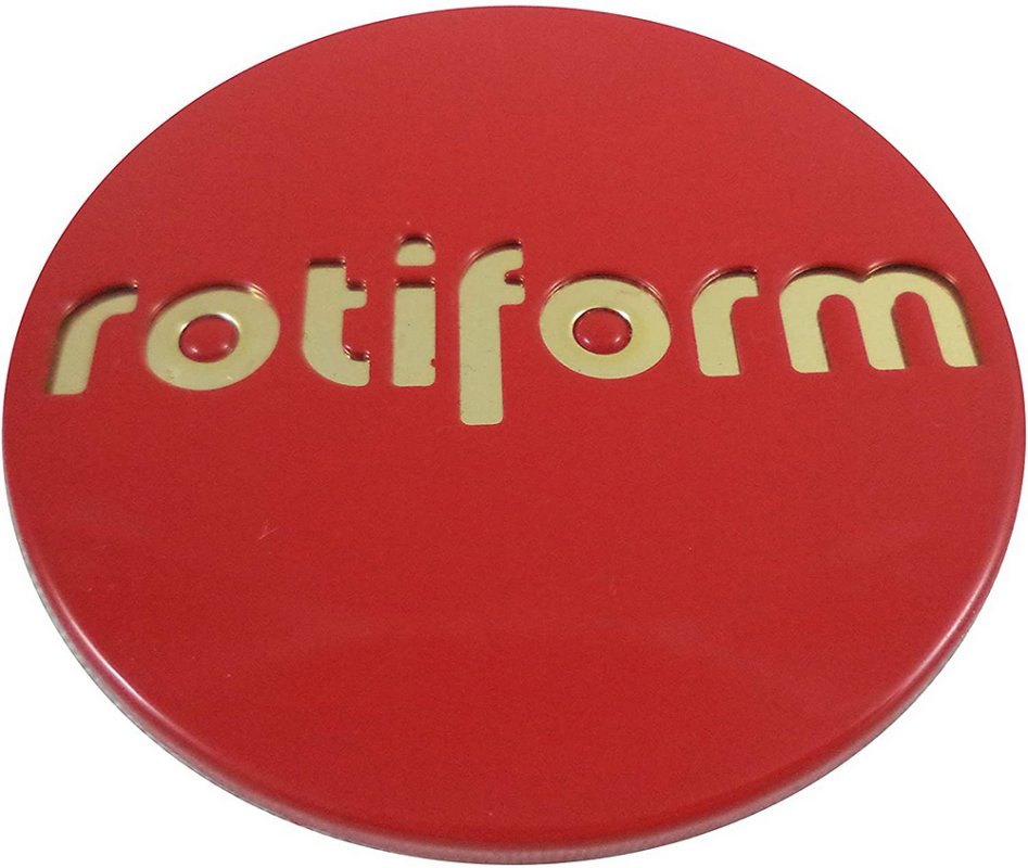 Capac central Rotiform snap-in 60 mm roșu cu logo auriu 1003-40RG