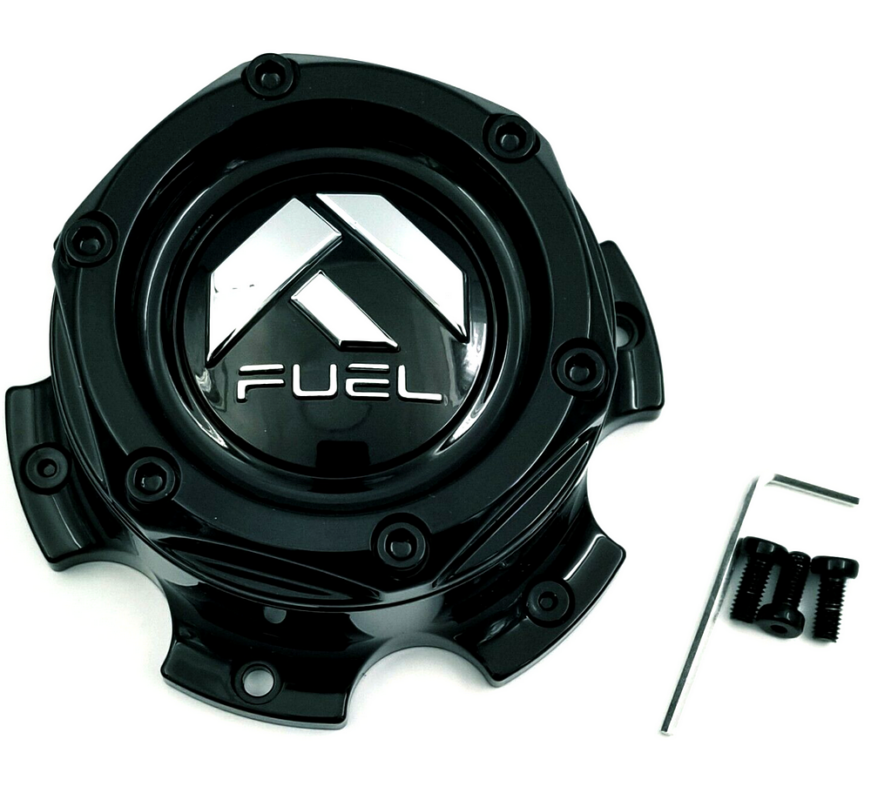Capac central jantă Fuel Off-Road cu șuruburi negru lucios cu logo crom 6x139,7 1004-27GB
