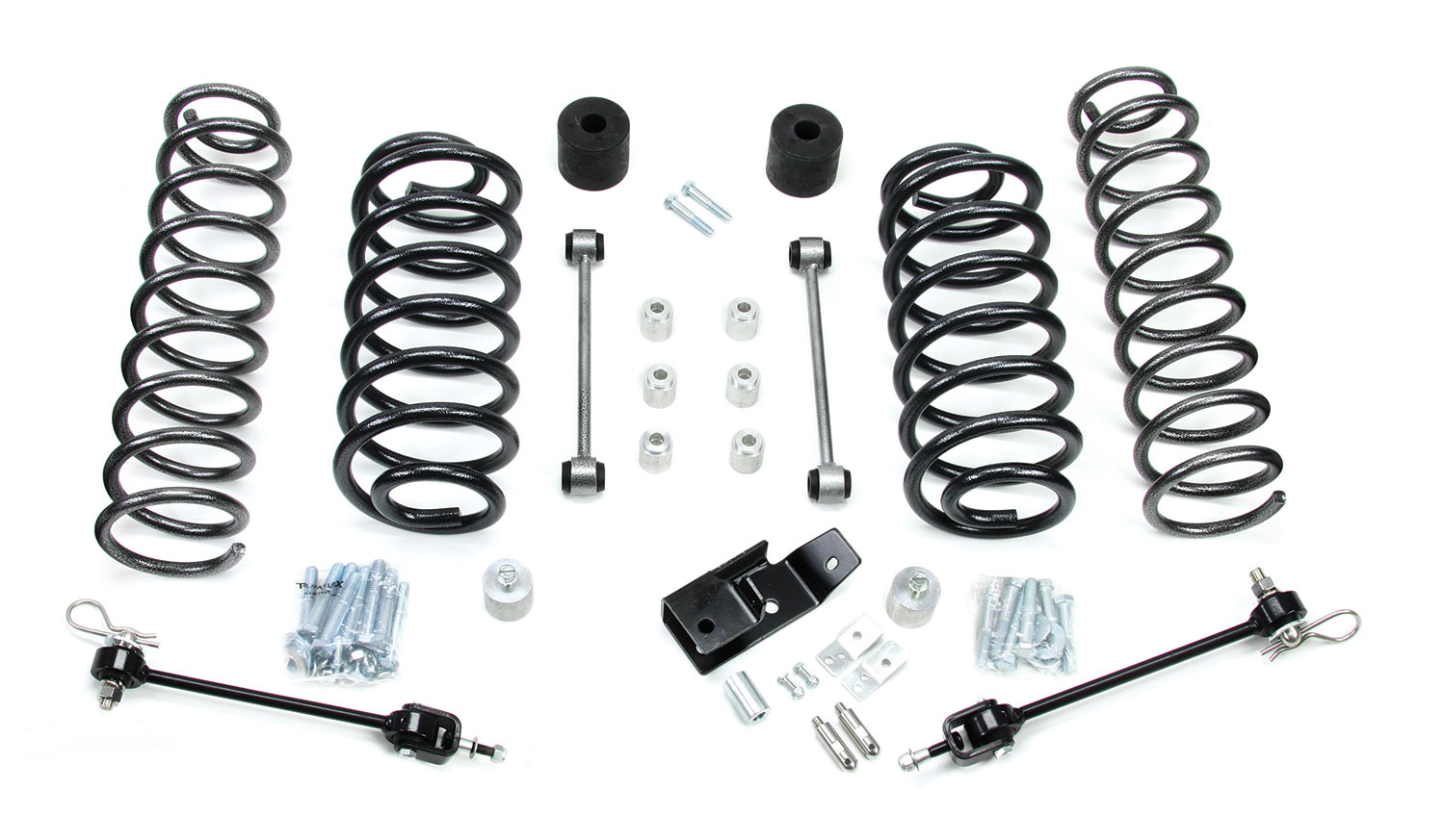 Kit lift 4” cu arcuri și bielete cu decuplare rapidă, fără amortizoare, Jeep Wrangler TJ Teraflex Kit lift 4” cu arcuri și bielete cu decuplare rapidă, fără amortizoare, Jeep Wrangler TJ Teraflex