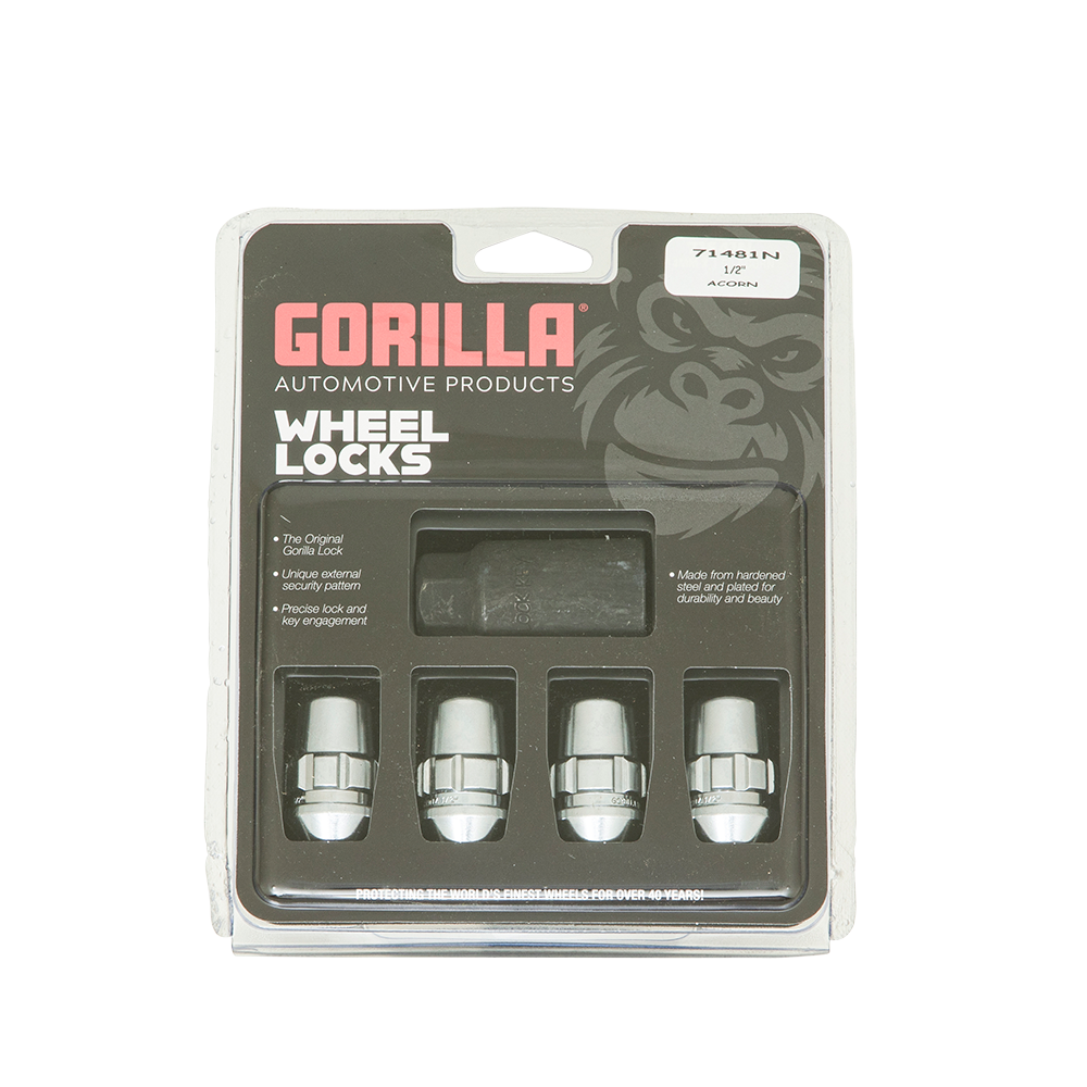 Set piulițe antifurt conice 1/2-20 UNF cheie 19 mm crom Gorilla 71481N Set piulițe antifurt conice 1/2-20 UNF cheie 19 mm crom Gorilla 71481N