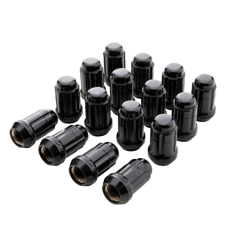 Kit montaj jante cu piulițe spline M12x1,5 4 prezoane negru cu ventile Gorilla K4CS-12150BGR