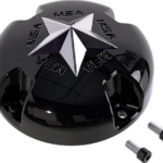 Capac central jantă ATV MSA negru lucios cu stea crom MSA-CAP-B