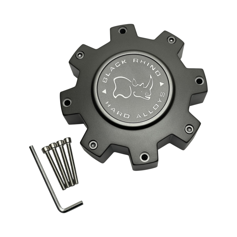 Capac central jantă Black Rhino 8 prezoane gunmetal mat CCBR2816570MG