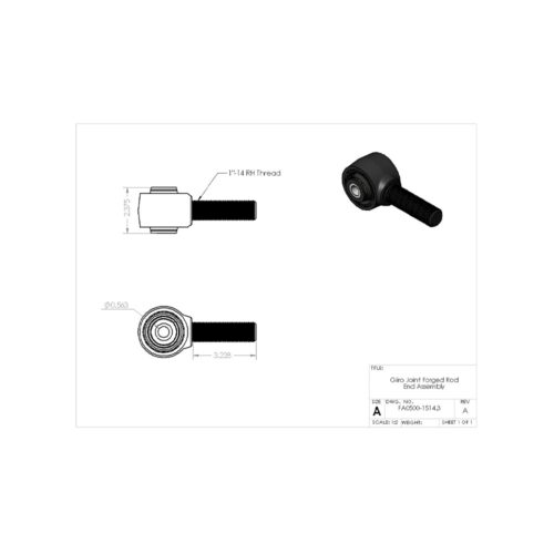 Capăt braț forjat Giiro 1”-14 braț spate superior Jeep Wrangler JK și JL Clayton Off Road RED-FA0500-1514.3