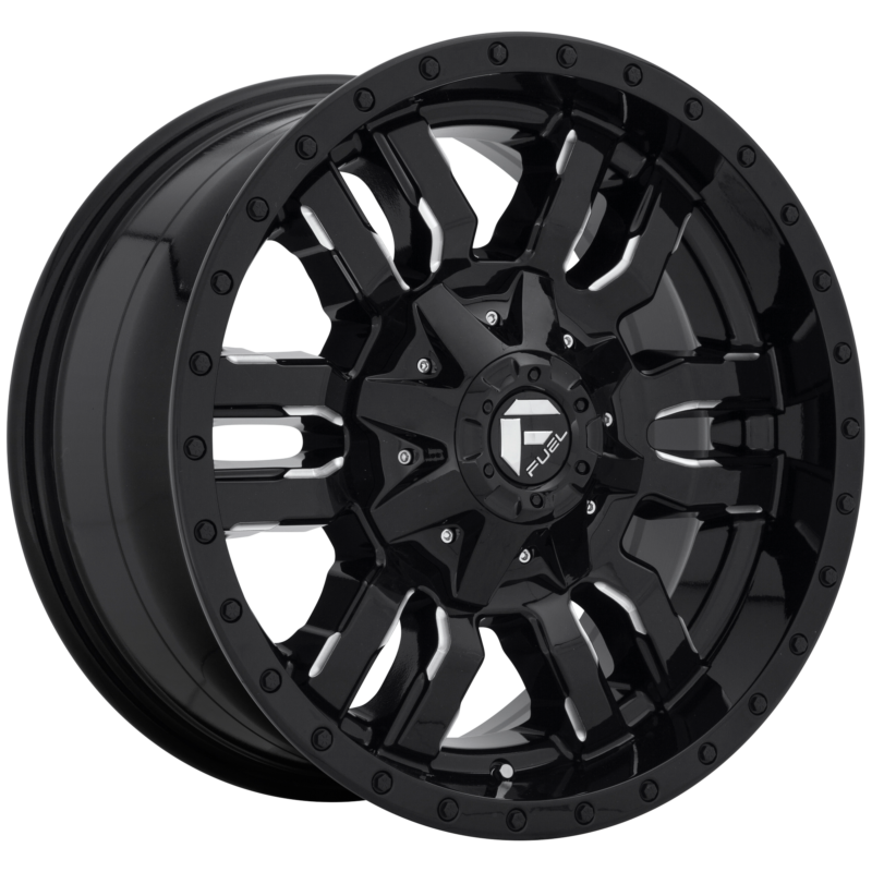 Jantă aliaj Fuel D595 SLEDGE 20X9 8x165.1 GLOSS BLACK MILLED ET 20 CB 125.1 D59520908257
