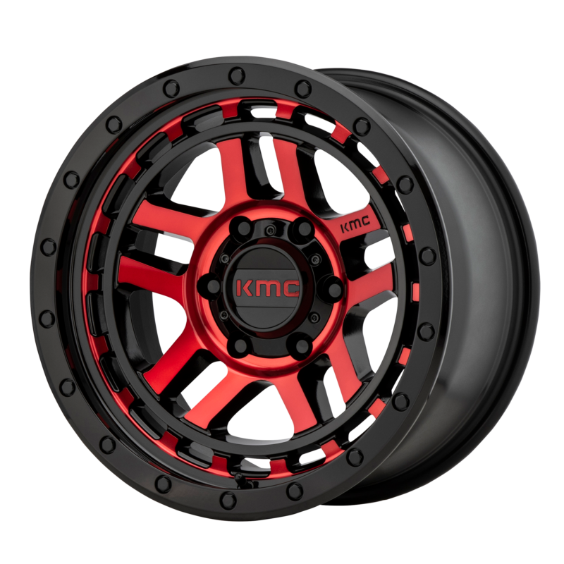 Jantă aliaj KMC KM540 RECON 17X8.5 6x139.7 GLOSS BLACK MACHINED W/ RED TINT ET 18 CB 106.1 KM54078568918