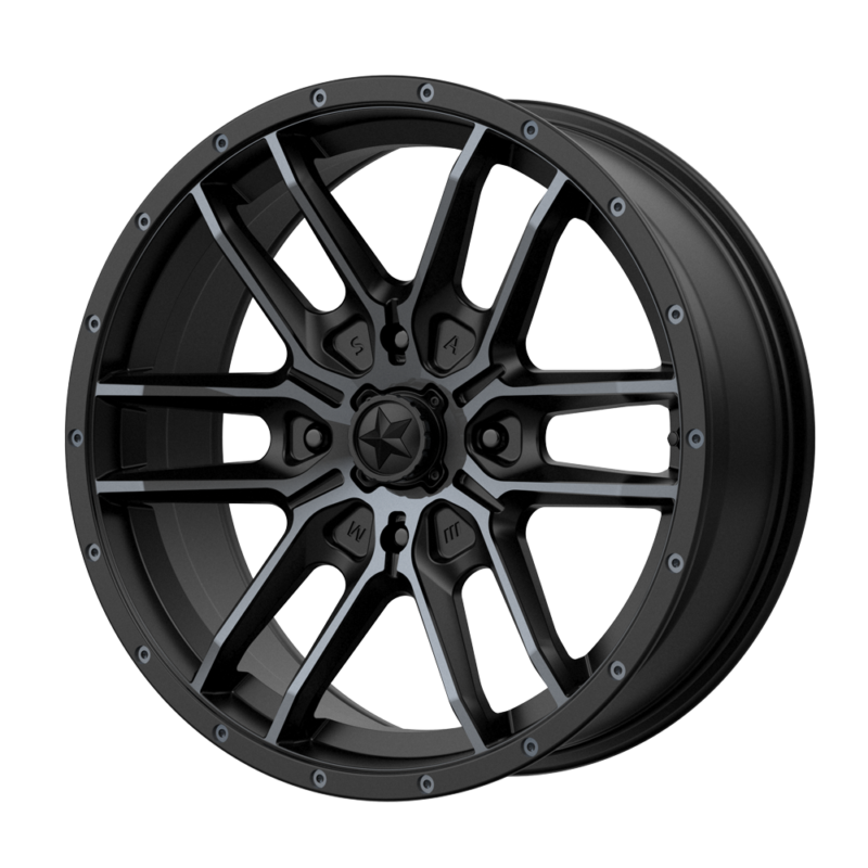 Jantă aliaj MSA Offroad Wheels M43 FANG UTV 14X7 4x137 SATIN BLACK W/ TITANIUM TINT ET 10 CB 112.1 M43-04737