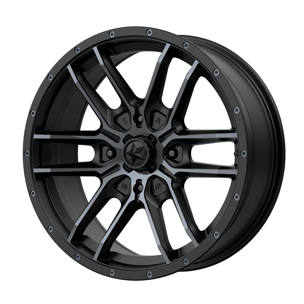 hMA0437.png Jantă aliaj MSA Offroad Wheels M43 FANG UTV 14X7 4x137 SATIN BLACK W/ TITANIUM TINT ET 10 CB 112.1 M43-04737