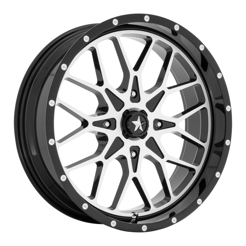 Jantă aliaj MSA Offroad Wheels M45 PORTAL UTV 20X7 4x137 GLOSS BLACK MACHINED ET 0 CB 112.1 M45-020737