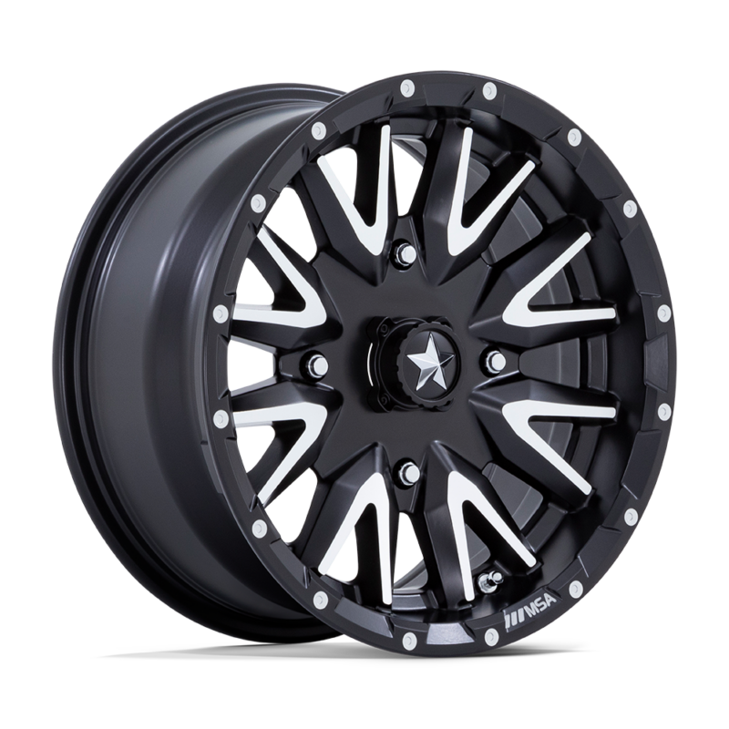 Jantă aliaj MSA Offroad Wheels M49 CREED UTV 15X7 4x156 MATTE BLACK MACHINED ET 10 CB 115.1 MA049MD15704410