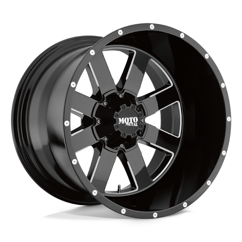 Jantă aliaj Moto Metal MO962 20X12 8x170 GLOSS BLACK MILLED ET -44 CB 125.1 MO96221287344N