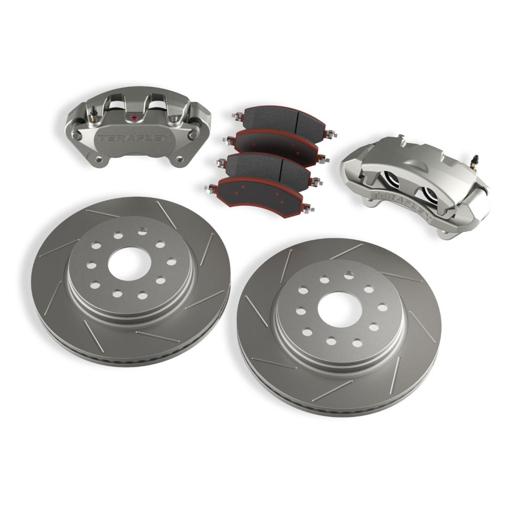 Kit frâne față Big Brake cu discuri canelate Jeep Wrangler JK Teraflex 4303420 Kit frâne față Big Brake cu discuri canelate Jeep Wrangler JK Teraflex 4303420