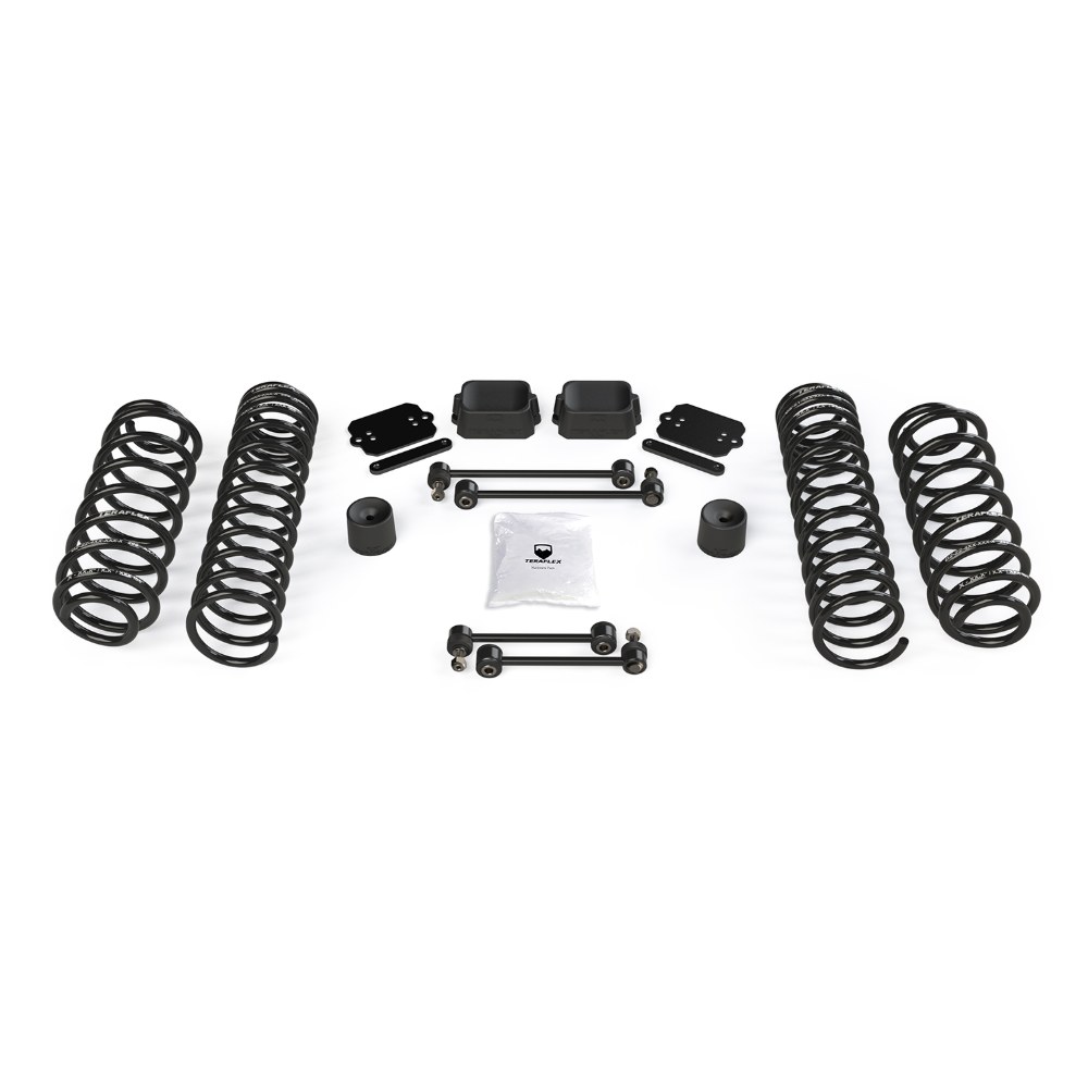 Kit lift cu arcuri elicoidale 2.5” Jeep Wrangler JL 4 uși 3.0L fără amortizoare Teraflex 1354220 Kit lift cu arcuri elicoidale 2.5” Jeep Wrangler JL 4 uși 3.0L fără amortizoare Teraflex 1354220