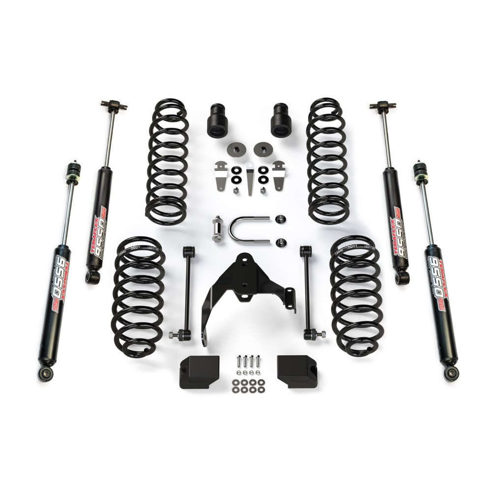 Kit lift cu arcuri elicoidale 2.5” Jeep Wrangler JK 4 uși cu amortizoare 9550 Teraflex 1251000 Kit lift cu arcuri elicoidale 2.5” Jeep Wrangler JK 4 uși cu amortizoare 9550 Teraflex 1251000