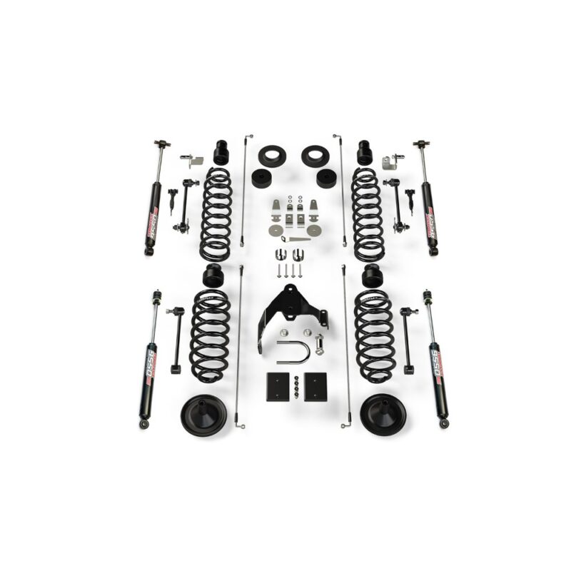 Kit lift cu arcuri elicoidale 4” Jeep Wrangler JK 4 uși cu amortizoare 9550 Teraflex 1251401