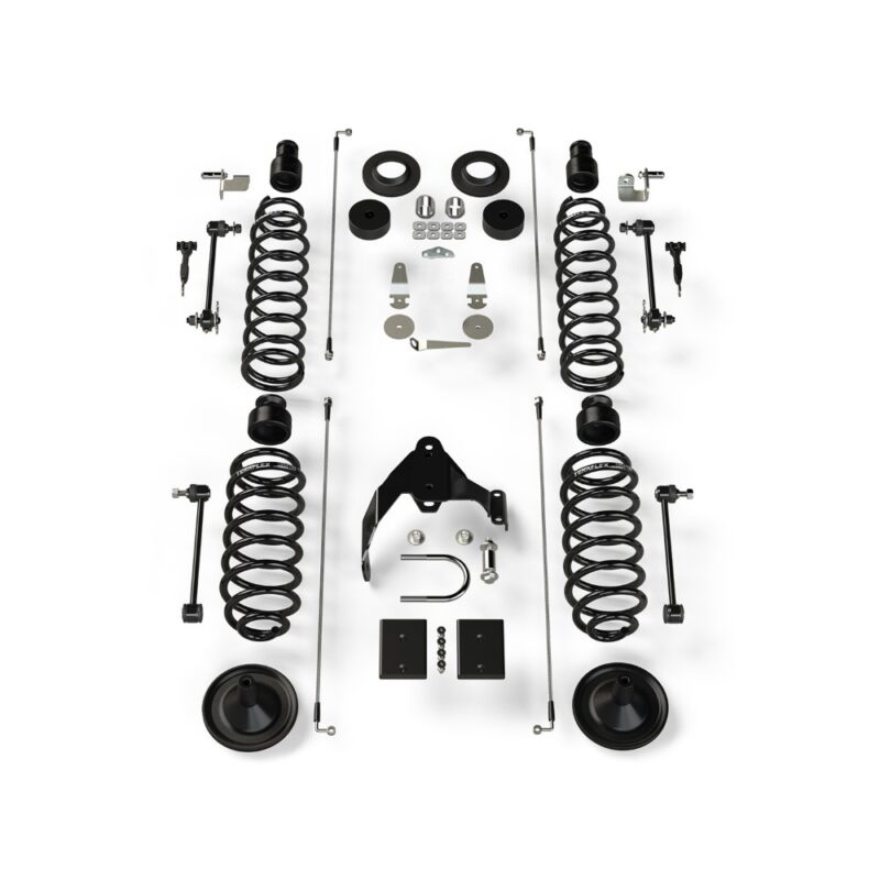 Kit lift cu arcuri elicoidale 4” Jeep Wrangler JK 4 uși fără amortizoare Teraflex 1151401