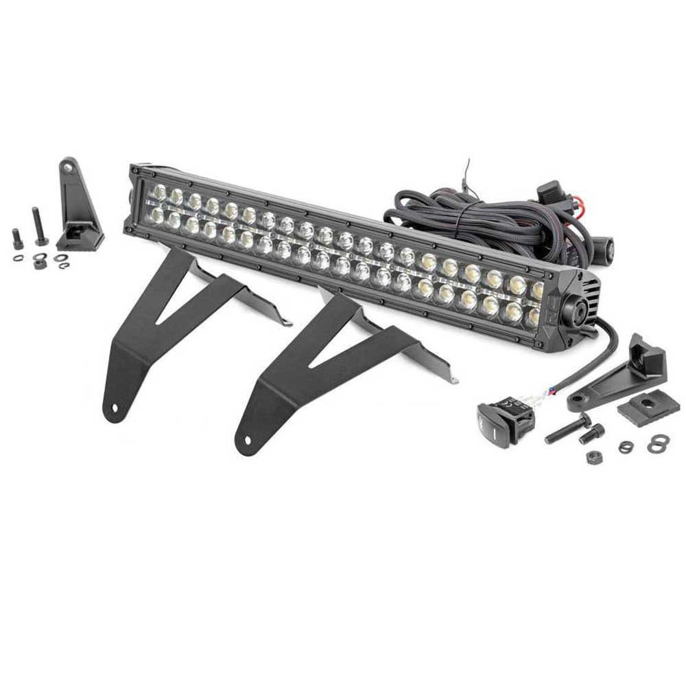 Bară LED 20” cu DRL ascunsă în bara față RAM 1500 DT 2019-2024 Rough Country Black Series 70779DRL Bară LED 20” cu DRL ascunsă în bara față RAM 1500 DT 2019-2024 Rough Country Black Series 70779DRL
