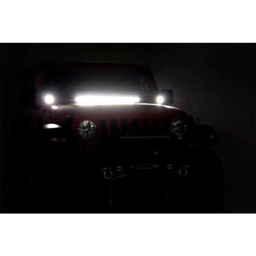 Proiectoare LED cub 2” Black Series cu suporturi Jeep Wrangler JL și Gladiator JT Rough Country 70052