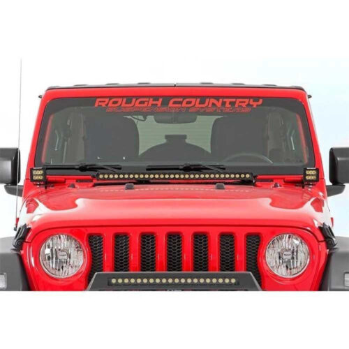 Proiectoare LED cub 2” Black Series cu suporturi Jeep Wrangler JL și Gladiator JT Rough Country 70052