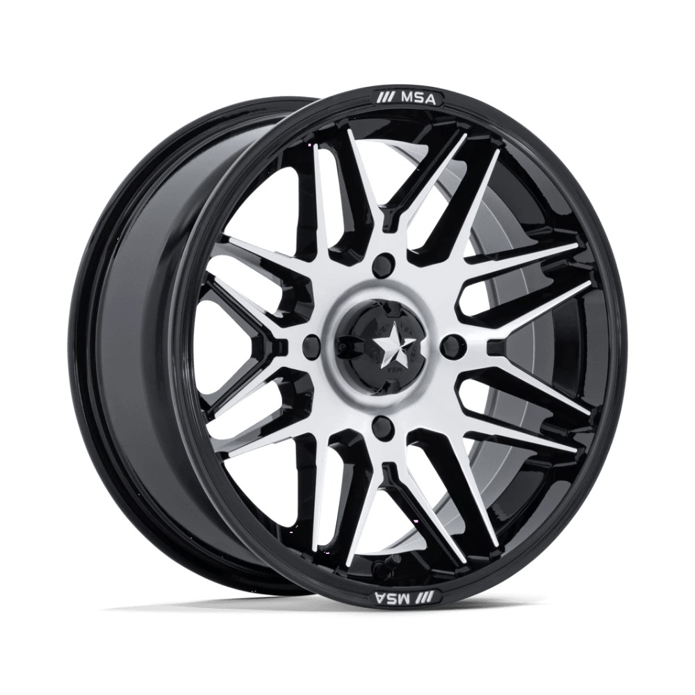 msa-offroad-wheels-m52-radar-utv-ma052bd15704410 Jantă aliaj MSA Offroad Wheels M52 RADAR UTV 15X7 4x156 GLOSS BLACK MACHINED ET 10 CB 115.1 MA052BD15704410