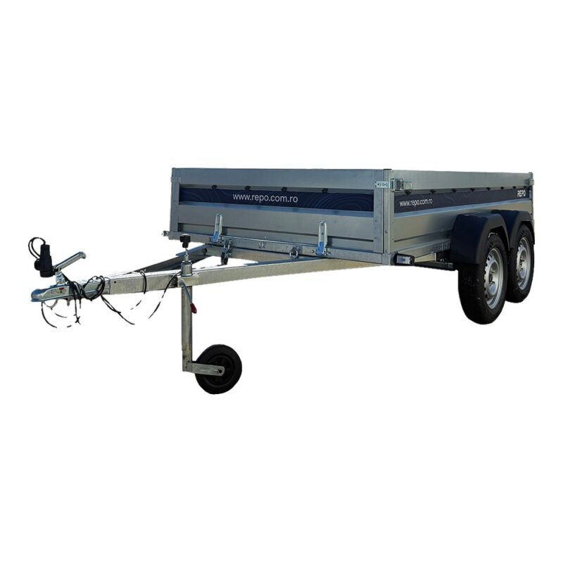 Remorca auto 750kg dublu ax basculabila REPO QRDS PRO 2600 x 1500 x 390 mm