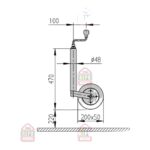 Roata de manevra TK 60 pentru remorca - imagine 2
