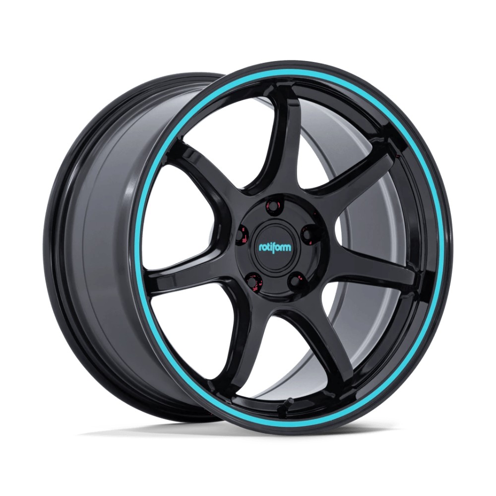 rotiform-rc208-bpu-rc208bl18955m38 Jantă aliaj Rotiform RC208 BPU 18X9.5 5x100 GLOSS BLACK W/ TEAL STRIPE ET 38 CB 56.15 RC208BL18955M38