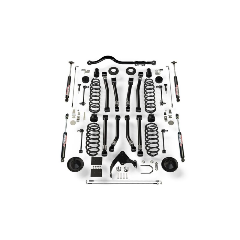 Sistem suspensie cu 8 brațe scurte Alpine Jeep Wrangler JK 2 uși cu amortizoare 9550 lift 4” Teraflex 1451403